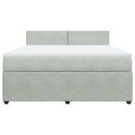 Боксспринг легло с матрак, светлосиво, 180x200 см, кадифе