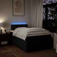 Боксспринг легло с матрак, черно, 120x190 см, плат