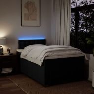 Боксспринг легло с матрак, черно, 120x190 см, плат