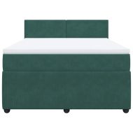Боксспринг легло с матрак, тъмнозелено, 160x200 см, кадифе