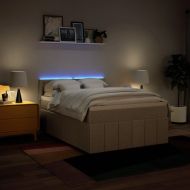 Боксспринг легло с матрак, кремава, 160x200 см, плат