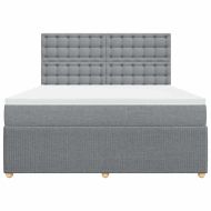 Боксспринг легло с матрак, светлосиво, 180x200 см, плат