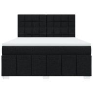 Боксспринг легло с матрак, черно, 180x200 см, плат