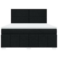 Боксспринг легло с матрак, черно, 180x200 см, плат