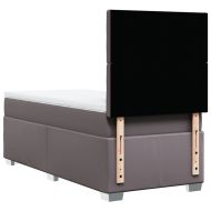 Боксспринг легло с матрак, сиво, 100x200 см, изкуствена кожа