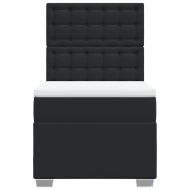 Боксспринг легло с матрак, черно, 90x200 см, изкуствена кожа