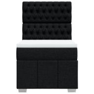 Боксспринг легло с матрак, черно, 80x200 см, плат