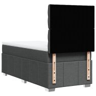 Боксспринг легло с матрак, тъмносив, 90x190 см, плат