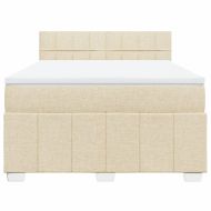 Боксспринг легло с матрак, кремава, 140x200 см, плат