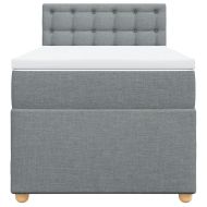 Боксспринг легло с матрак, светлосиво, 90x200 см, плат