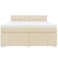 Боксспринг легло с матрак, кремава, 180x200 см, плат