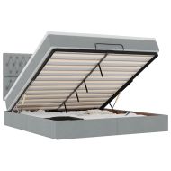 Османска легло с матрак и LED, светлосиво, 180x200 см, плат