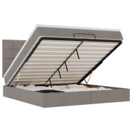 Османска легло с матрак и LED, таупе, 180x200 см, плат