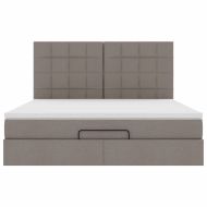 Османска легло с матрак и LED, таупе, 180x200 см, плат