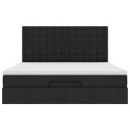 Османска легло с матрак и LED, черно, 160x200 см, плат