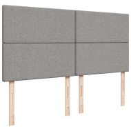 Османска легло с матрак и LED, светлосиво, 160x200 см, плат