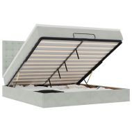 Османска легло с матраци и LED, светлосиво, 180x200 см, кадифе