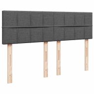 Османска легло с матрак и LED, тъмносиво, 140x190 см, плат