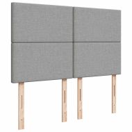 Османско легло с матрак & Светодиоди Светло сиво 140x190cm Плат