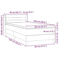 Боксспринг легло с матрак, тъмнозелено, 80x220 см, кадифе