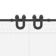 Комплект механизъм за плъзгаща врата, 366 см, стомана, черен