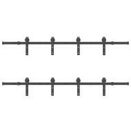 Комплект механизъм за плъзгаща врата, 400 см, стомана, черен