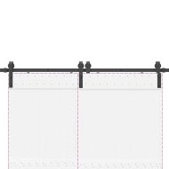 Комплект механизъм за плъзгаща врата, 400 см, стомана, черен