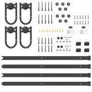 Комплект механизъм за плъзгаща врата, 400 см, стомана, черен