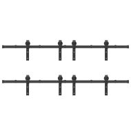 Комплект механизъм за плъзгаща врата, 400 см, стомана, черен