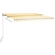 Свободностояща автоматична тента, 400x300 см, жълто/бяло