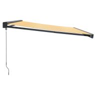 Прибираща се тента жълто и бяло 4,5x3 м плат и алуминий