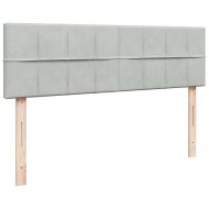 Османска легло с матрак и LED, светлосиво, 140x200 см, кадифе