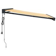 Прибираща се тента жълто и бяло 3x2,5 м плат и алуминий