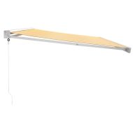 Прибираща се тента жълто и бяло 5x3 м плат и алуминий