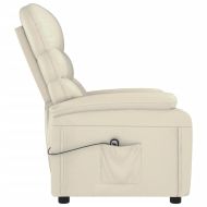 Електрически наклоняем стол, кремав, изкуствена кожа