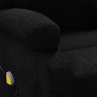 Wingback масажен стол, черен, текстил