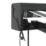 Прибираща се тента, антрацит и бяло, 3x2,5 м, плат и алуминий