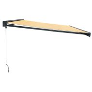 Прибираща се тента жълто и бяло 5x3 м плат и алуминий