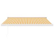 Прибираща се тента жълто и бяло 3x2,5 м плат и алуминий