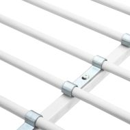 Горно легло с рамка за маса, бяло, метал, 90x200 см