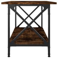 Маса за кафе, опушен дъб, 80x45x45 см, инженерно дърво и желязо