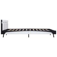 Рамка за легло с LED, бяла, изкуствена кожа, 180x200 cм