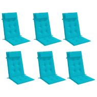 Възглавници за столове с облегалка 6 бр тюркоаз Оксфорд плат