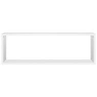 Стенни кубични рафтове 2 бр, бели, 80x15x26,5см инженерно дърво