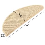 Изтривалки за стълби, 15 бр., 65x21x4 см, светлобежови, полукръгли, големи