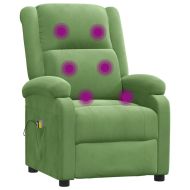 Електрически масажен стол, светлозелен, кадифе