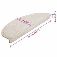 Изтривалки за стълби, 10 бр., 65x21x4 см, бели, полукръгли, големи