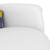 Масажен реклайнер стол с опора за крака, бял, изкуствена кожа