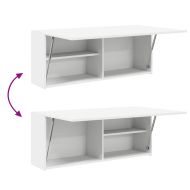 Стенен шкаф за баня, бял, 100x25x40 см, инженерно дърво