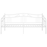 Рамка за легло/разтегателен диван, бяла, метал, 90x200 см